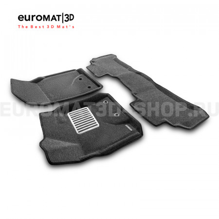 Текстильные 3D коврики Euromat3D Lux в салон для Toyota Land Cruiser 200 (2012-2021) № EM3D-005103G Серые