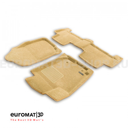 Текстильные 3D коврики Euromat3D Business в салон для Toyota Rav 4 Long (2006-2013) № EMC3D-005126T Бежевые