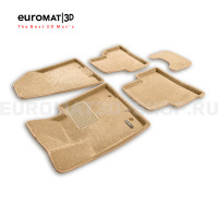 Текстильные 3D коврики Euromat3D Business в салон для Kia Sportage (2016-2022) № EMC3D-002927T Бежевые