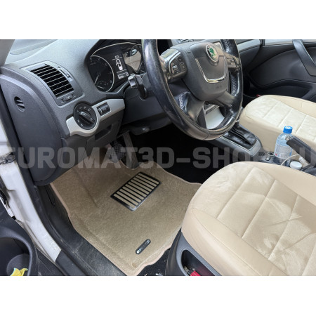 Текстильные 3D коврики Euromat3D Lux в салон для Skoda Octavia A5 (2004-2012) № EM3D-004502T Бежевые Текстильные 3D коврики Euromat3D Lux в салон для Skoda Octavia A5 (2004-2012) № EM3D-004502T Бежевые