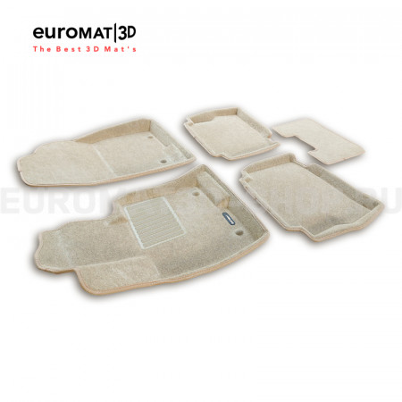 Текстильные 3D коврики Euromat3D Business в салон для Mazda CX-9 (2017-) № EMC3D-003401T Бежевые