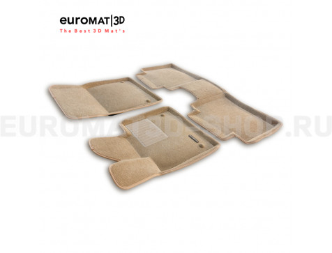 Текстильные 3D коврики Euromat3D Business в салон для Voyah Free (2021-) № EMC3D-005700T Бежевые